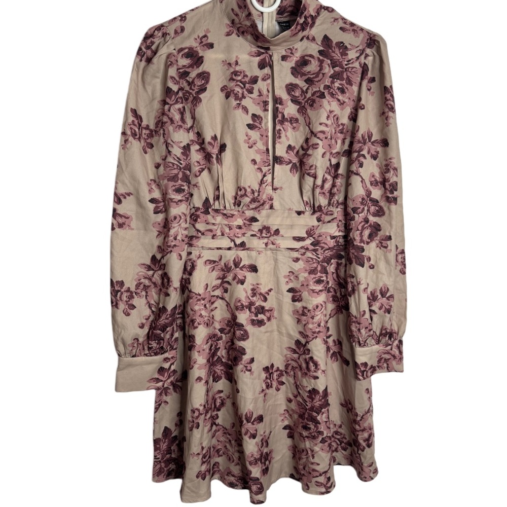 SHEIN Floral Dress in Beige and Purple